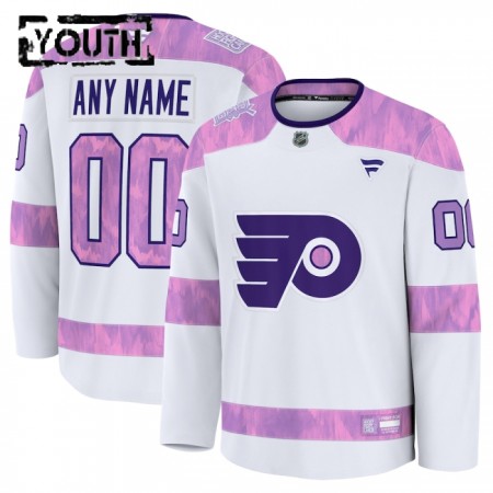 Philadelphia Flyers Dresy Personalizované Fanatics Hockey Fights Cancer Practice 2024-25 Bílý - Dětské Philadelphia Flyers Dresy Personalizované Fanatics Hockey Fights Cancer Practice 2024-25 Bílý - Dětské